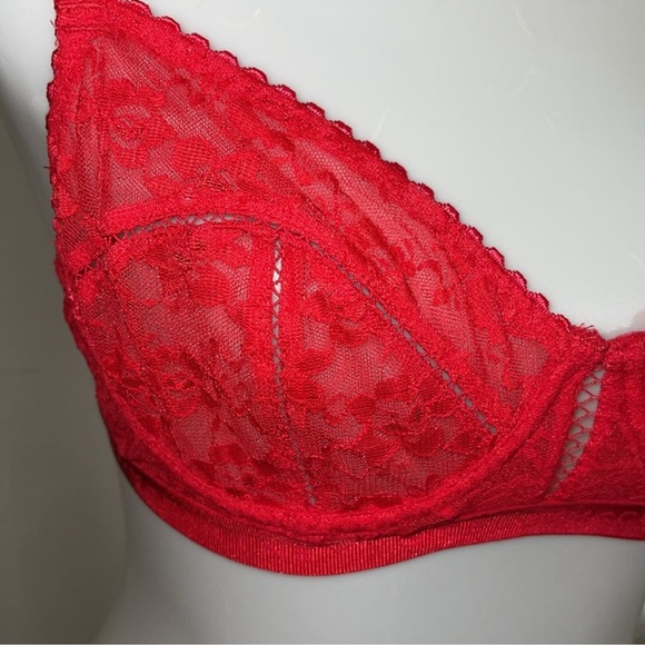 Stella McCartney Red Floral Lace Bra Size 34B NWT - Picture 9 of 17
